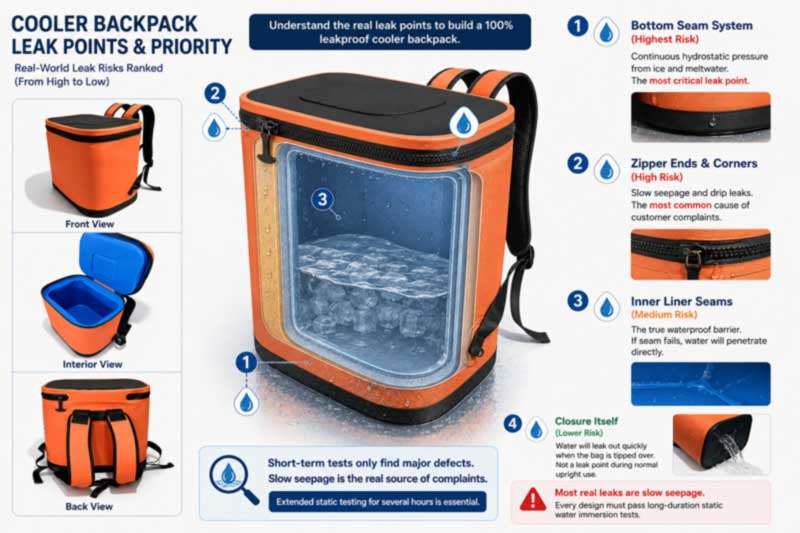 Leakproof Cooler Motxila Fabrikatzailea: Soldatuak vs Stitched Seams